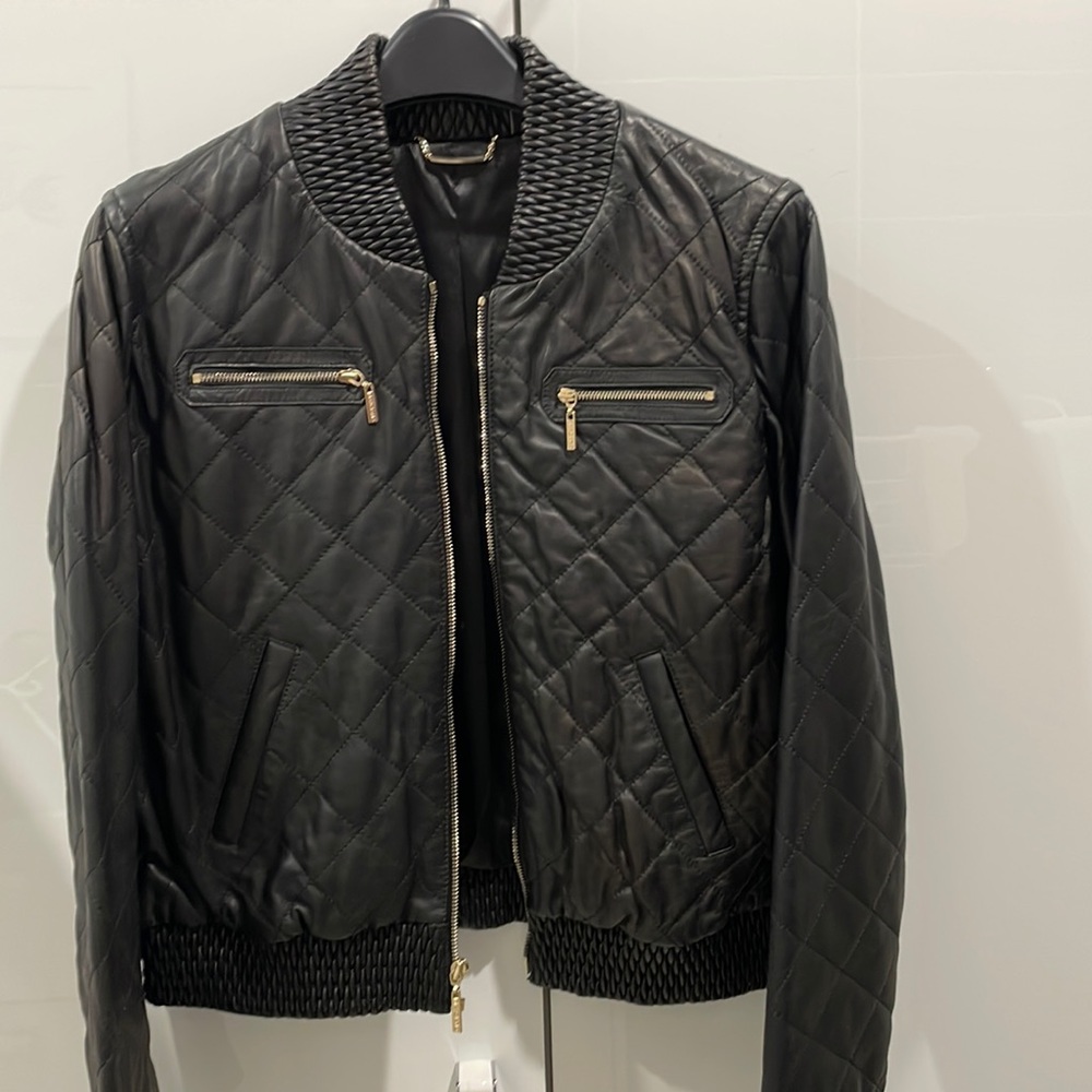 Marciano Black Quilted Leather Jacket